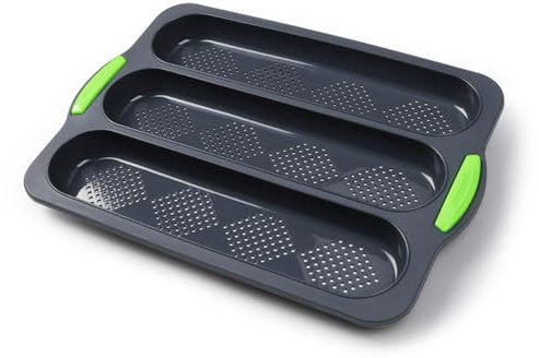 Silicone Stampo Baguette, Teglia Baguette Antiaderente Teglia, Stampo da Forno per Pagnotte, Stampo Pane Baguette, Teglia Baguette Stampo Baguette, Stampo per Baguette Lungo a Tre Fessure per Cottura