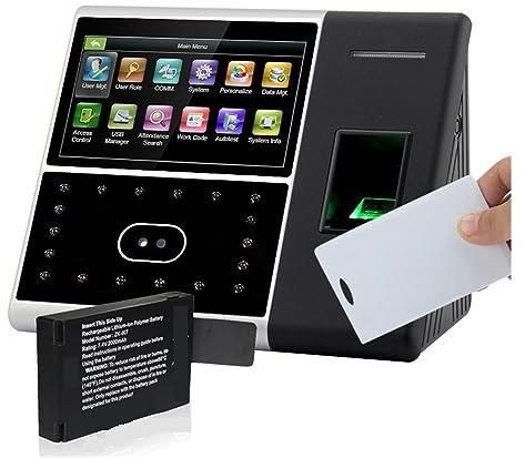 Stämpla in Maskinen, Biometriskt ansikte Tidsregistreringssystem USB-fingeravtrycksläsare Tidklocka Anställd åtkomstkontrollmaskin med batteri(IFace302-Battery-IC)