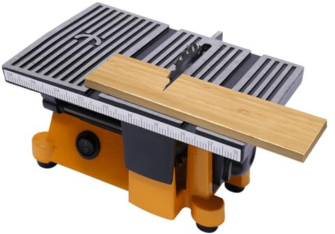 Pequeña sierra circular de mesa, 90 W, de precisión, con 3 cuchillas, 4500 rpm, mini sierra de mesa portátil para trabajos de madera y manualidades