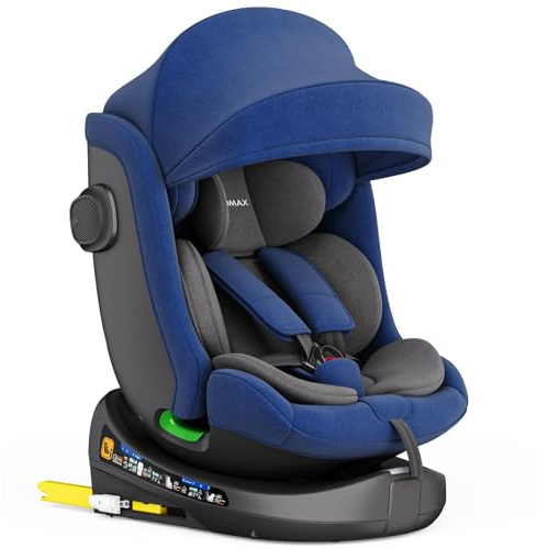 Xomax C013 - Seggiolino per bambini, girevole a 360°, ISOFIX, ECE R129, 0-36 kg, regolabile, regolabile, traspirante, con cinghia a 5 punti, per auto e bambini, 0-12 anni, colore