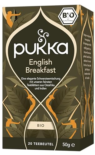 Pukka | Bio Schwarztee English Breakfast | Mit unseren feinsten Teeblättern aus Ostafrika und Indien | Nähre deine Seele mit diesem Tee | 1er Pack | 20 Teebeutel