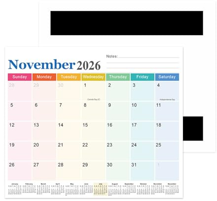 Loyimioo Magnetisk Kalender För Kylskåp (Jan 2025 - Dec 2026) 18-Månaders Kalender Med Avrivbara Sidor Starka Magneter Tunt Papper Ocha Stora Skrivytor För Kök Hem Och Kontor