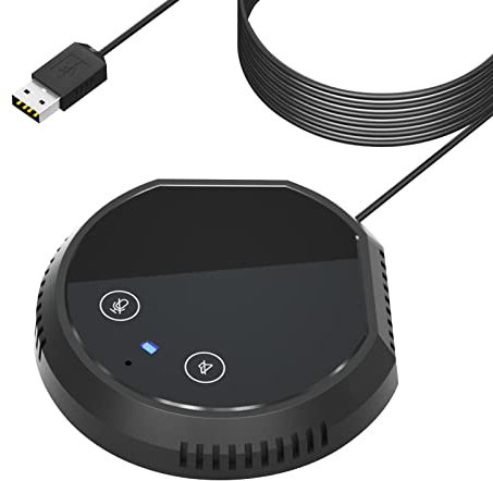 Vivavoce USB da conferenza con microfono a condensatore omnidirezionale a 360° per PC e Mac, Plug & Play, altoparlante Bluetooth, comandi touch, funzione mute, modello Y11C