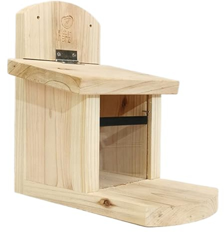 Mangeoire Pour Écureuils D'extérieur Abri À Nourriture En Bois Anti-Vent | Distributeur De Nourriture Pour Écureuils Avec Plateau Allongé Pour Animaux Faune Jardin Balcon Terrasse