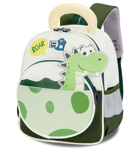 PROTAURI Zainetto Asilo Bambino con Cinturino Toracico, Zaino Bimbo Asilo Riflettente e Impermeabile, Zaino Asilo Nido Leggero per DIN A4 per 2-6 Anni, 11L, Verde
