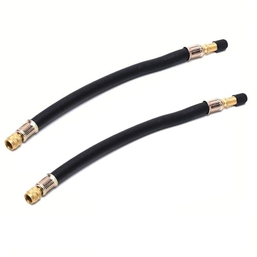 Voarge 2 estensioni per valvola degli pneumatici, adattatore per valvola auto, prolunga per valvola, in gomma flessibile, adattatore per valvole per pneumatici universali, moto e biciclette (210 mm)