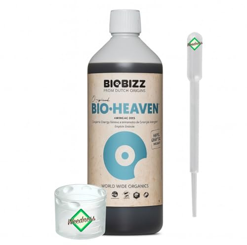 Weedness BioBizz Bio Heaven 1 Litre + Pipette - Engrais Naturel Cultures de tomates en intérieur Orchidées liquides Bonsaïs biologiques NPK