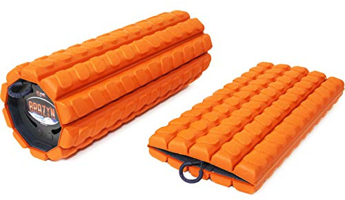 Brazyn Morph Foam Roller: Collapsible Travel Foam Roller for Back Pain Relief, Workout Muscle Recovery, Back Massager, Deep Tissue Leg Massage, Back Cracker (Sunset Orange, Deep Tissue)