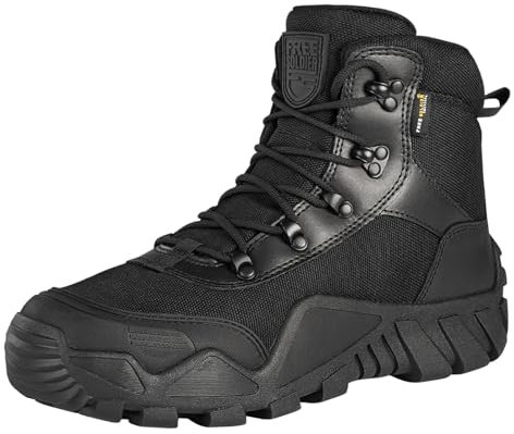 FREE SOLDIER Stiefel Herren Wanderstiefel Tactical Kampfstiefel Outdoor Military Boots Männer Wanderschuhe zum Trekking, Jagen, Arbeiten(Schwarz, 46EU)