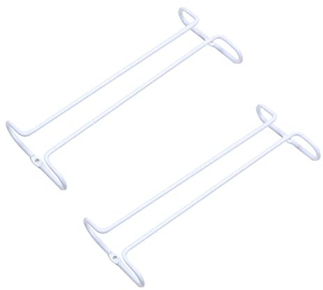 Forlush 2 Pezzi Porta Bicchiere di Vino, Porta Bicchieri Sospesi per Calici Bicchiere da Vino, Portabicchieri Sospeso, per Bar, Mobile da Vino, Cucina(Bianco)