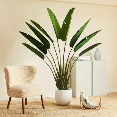 BLAINE | Strelitzia 180cm | Dekorativa konstväxter | Stor konstväxt | Konstväxter för inom- och utomhusbruk | Realistisk dekorativ konstväxt för hemmet
