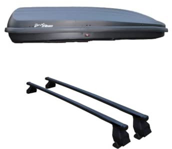 Italfodere Roof Box Car BA320 – Roof Box for Car 320 L – Car Box Roof in Carbon Look – Roof Box Car Roof with Central Locking – Aerodynamic Roof