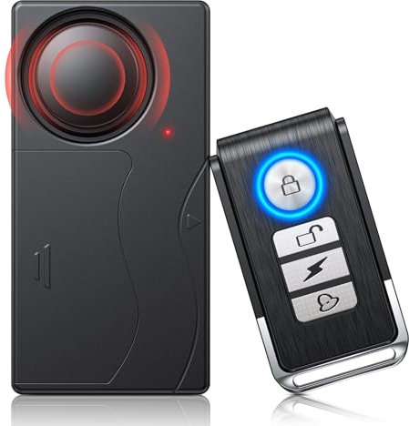 110dB Car Alarm System, Anti-Theft Vibration Alarm 10 Levels Adjustable Sensitivity Wireless Remote Anti-Theft Device