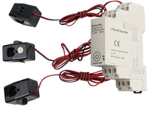 YobiLife Moniteur d'alimentation intelligent triphasé WiFi pour application Tuya, transformateur de courant divisé pour une installation facile, AC 3 x 230 V/400 V 100 A compteur de consommation