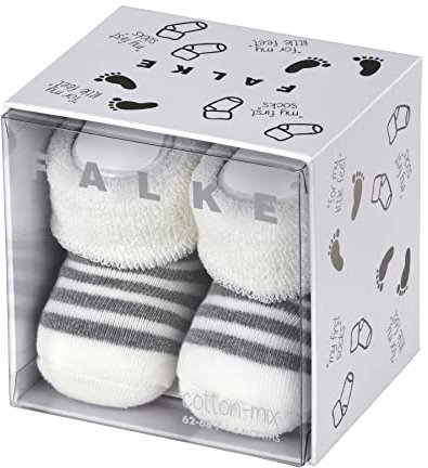 FALKE Unisex Baby Socken Erstlingsringel B So Baumwolle einfarbig 1 Paar, Weiß Off-White 2041, 50-56