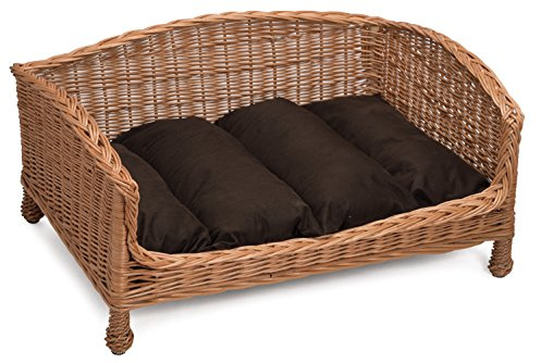 Prestige Wicker Handmade Wicker Dog Sofa Bed Basket (Medium)