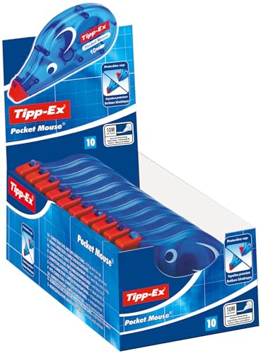 Pack of 10 Tipp-Ex Pocket Mouse Corrector Tape White Tippex