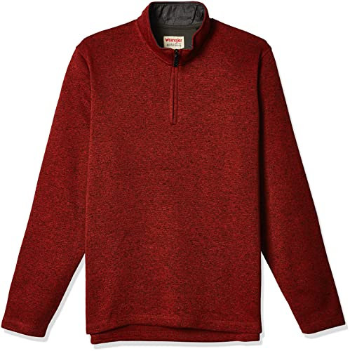 Wrangler Authentics Herren Langärmeliges Fleece mit Viertelreißverschluss Pullover, Bossa Nova, Mittel