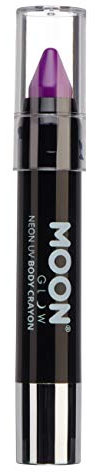 Moon Glow Crayón corporal en barra de pintura UV neón para rostro y cuerpo Morado intenso