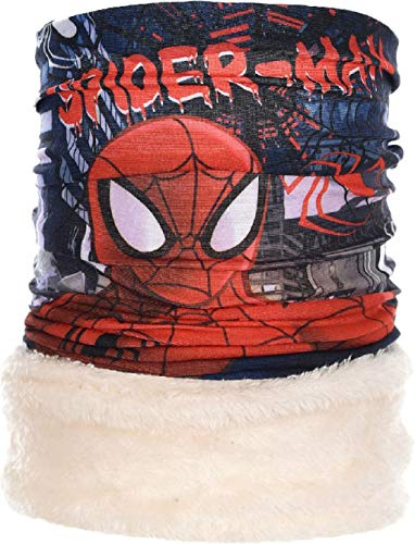 Marvel Vengadores Spiderman - Bufanda con forro polar coral, color crema, Blanco