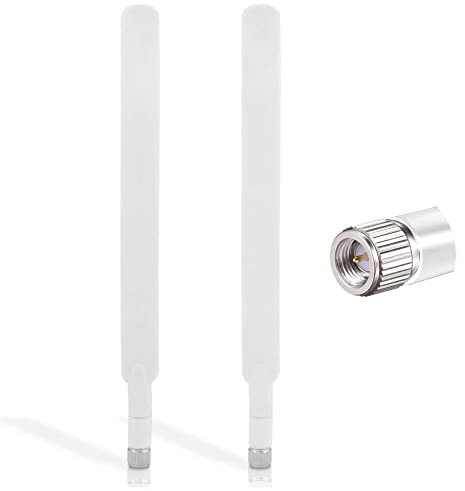 10dBi Antena 4G LTE SMA Macho (2-Paquete), 19cm SMA Network Compatible Con Módem Router Cámara IP Huawei B525/B593/B315 Vodafone ZTE Alcatel Linkhub