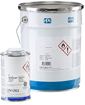 PPG Pintura metálica 4 en 1, protección de metal, barniz protector de metal, Sigmafast 210 HS, plata RAL 9006, 4 L