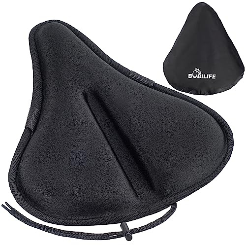 Cuscino in gel spesso e largo per sella da bicicletta, con copertura impermeabile, ampia superficie confortevole per il sedile della bici, realizzato in gel di memory foam (XL (33.1 cm x 30.5 cm))