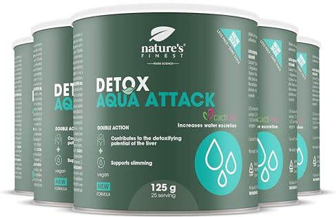 Nature's Finest Detox Aqua Attack Drink, drickspulver 625 g (5-pack)
