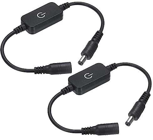 sourcing map Touch Dimmer Switch DC 5-24V Suitable for LED Light Cabinet Black 2Pcs