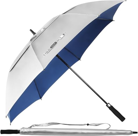Fulynmen 68/62/54 Inch UPF50+ Sun Umbrella UV Protection UV Umbrellas for Sun Protections Windproof Large Golf Umbrella Auto Open and Vented Double Canopy Umbrellas for Sun and Rain