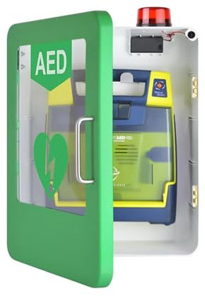 Armoire pour défibrillateurs Armoire AED Avec Système D'alarme, Boîtier En Plaque Métallique En Acier De Qualité Industrielle, Armoire De Rangement Murale For Défibrillateur AED De Premiers Secours, F