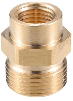 VekAuto Connecteur pour Nettoyeur Haute Pression, M14x1.5 vers M22x1.5 Mâle et Femelle, Adaptateur en Laiton pour Tuyau de Nettoyeur Haute Pression, Ton Cuivre en Laiton