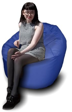 Bean Bag Beanbag, In/Outdoor, Gaming Chair Seat Lazy Lounger Couch, for All Ages. Filling Included, Fire Retardant Covers & Filling. (Royal Blue, S (50 x 50 x 65 cm))