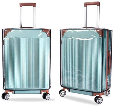 Wisebom 2 Pièces Housse Valise Protection, Housse de Valise en PVC Imperméable Lavable Couverture de Bagages Protege Valise de Voyage Soute pour Pouce Valise (28 Pouces)
