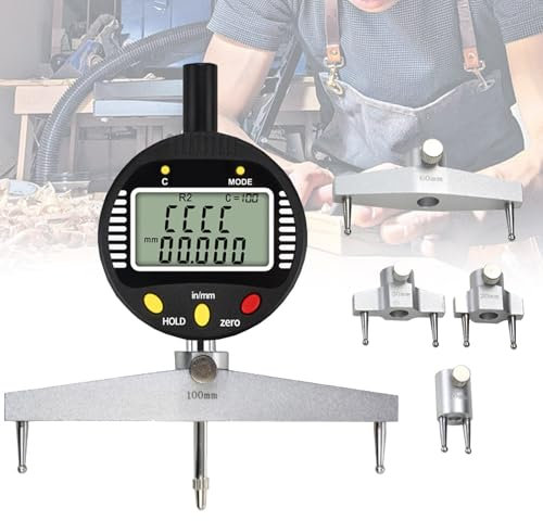 VNATWGOO Electric Digital Radius Gauge, LCD Digital Radius Gauge Measurement Indicator, with 10/20/30/60/100mm Claws and Data Transfer Function