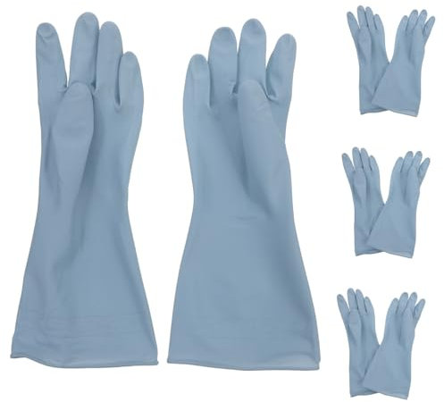 JEWEDECO 4 Paar Wasserdichte Gummihandschuhe, Spülhandschuhe, Küchenwaschhandschuhe Für Geschirr, Haushaltshandschuhe Zum Geschirrspülen, Küchenhandschuhe Zum Geschirrspülen,