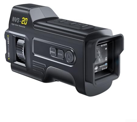 Digital Infrared Nights Vision Device 4K UHD 36MP with 6X Zoom 300m Viewing Distance 1.54 IPS Screen Built-in Battery and Memory Card for Outdoor Observation