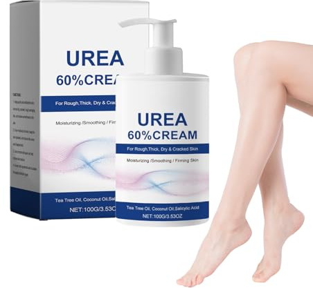 Crema de urea 60%, crema para pies de urea, crema para pies y manos, reparación intensiva de talones agrietados, hidratación profunda, no grasa, absorción rápida, piel seca áspera, 100 g