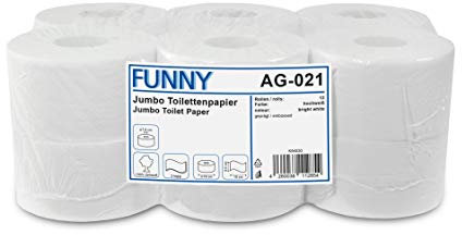 Funny Jumbo - Toilettenpapier 2 lagig, hochweiß, Durchmesser circa 18 cm, 1er Pack (1 x 12 Stück)