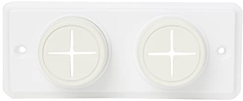 Merriway BH02004 Soft Rubber Push in Double Towel Cloth Holder Screw Fix - White