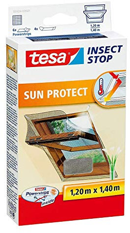 5 Stück tesa Fliegengitter für Dachfenster, mit Sonnenschutz, beste tesa Qualität, 1,2m x 1,4m