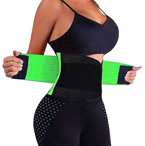VENUZOR Taillentrainer-Gürtel für Frauen – Taillenmieder Trimmer – Bauchweggürtel – Sport Girdle Belt (UP-Graded) - Grn - Medium