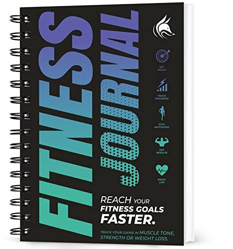 Clever Fox Fitness Journal Workout Log Book - Daily Fitness Planner Workout Journal for Women and Men. Spiral-Bound, Laminated Cover, Thick Pages, A5 (Sky Blue & Navy Blue)