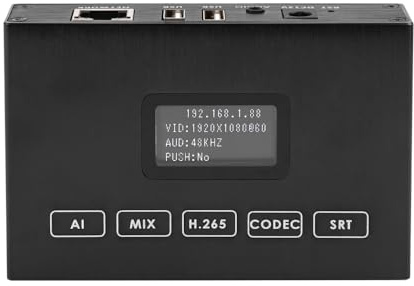 EXVIST H.265 1080P HDMI Codificador/decodificador de Video con Pantalla, USB 2.0 para cámara Web 1080P, decodificación de Video de RTSP/RTMP/TS Stream, Compatible with ONV/HK, transmisión en Vivo