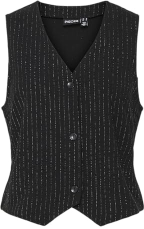 PCPARKER Sky Vest, Noir/détails : Lurex argenté, XS
