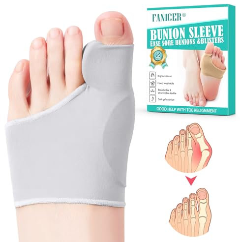 Tutore Alluce Valgo, Calzini per Alluce Valgo, Tutore Alluce Valgo Correttore, Correttore Alluce Valgo e Separatori con cuscinetto in gel di silicone integrato, Alleviare Il Dolore (37-43 M, Grigio)