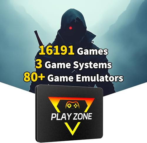 Game Console HDD with 3 Game Systems, Video Game Console with Built in 16191 Games, Emulator Console has 80+ Emulators, Game SSD for PC (Playzone)