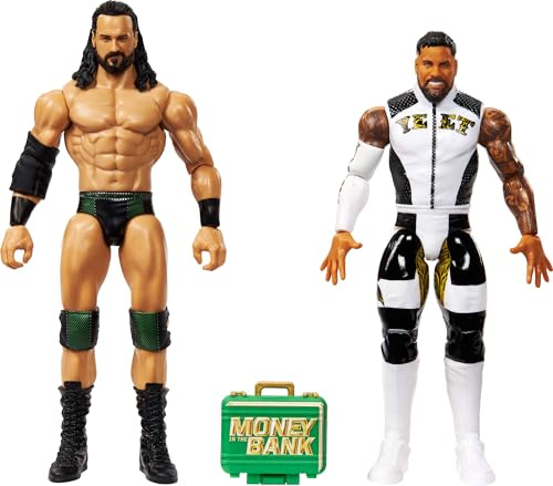 Mattel WWE Main Event Showdown - Figuras de acción con accesorio, serie #23 Jey USO vs Drew McIntyre, juego coleccionable, 6 pulgadas