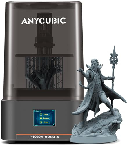 ANYCUBIC Photon Mono 4 Resin 3D Printer, 7'' 10K Mono LCD Screen Resin Printer with Upgraded LighTurbo Matrix and Printing Platform, Large Printing Size of 6.04''x3.42''x6.49''