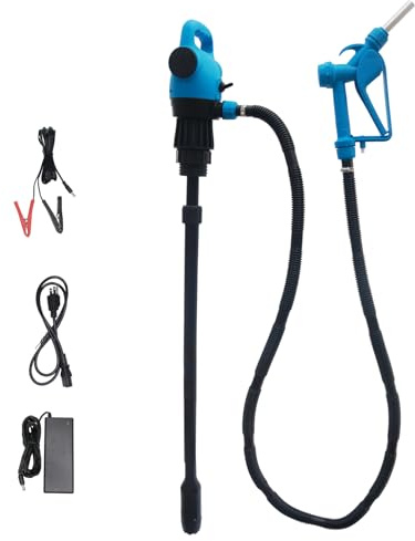 NimRay 120V AC / 12V DC Electric Drum Pump, 55 Gallon Barrel Fuel Pumps with 2-Inch Bung Adapter with Supply 34 in-49 inTelescoping Suction Tube 5 GPM Flow Rate for DEF, Diesel, Water, Antifreeze